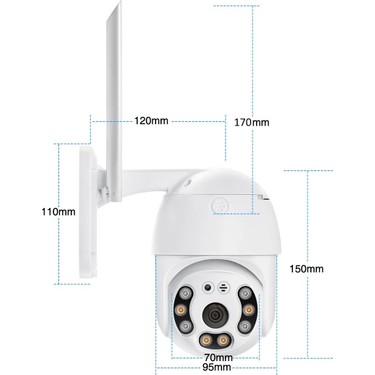 Ventus Ventus iCSee 360 Dönebilen Kablosuz Wifi Ip Kamera Speed Dome 1080p FullHD Gece Görüşlü Hareketli — 2. ürün görseli