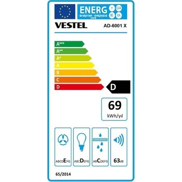 Vestel Vestel AD-6001 X Piramit Şekil Ankastre Davlumbaz 291 m³/s Hava Debisi Mekanik — 3. ürün görseli