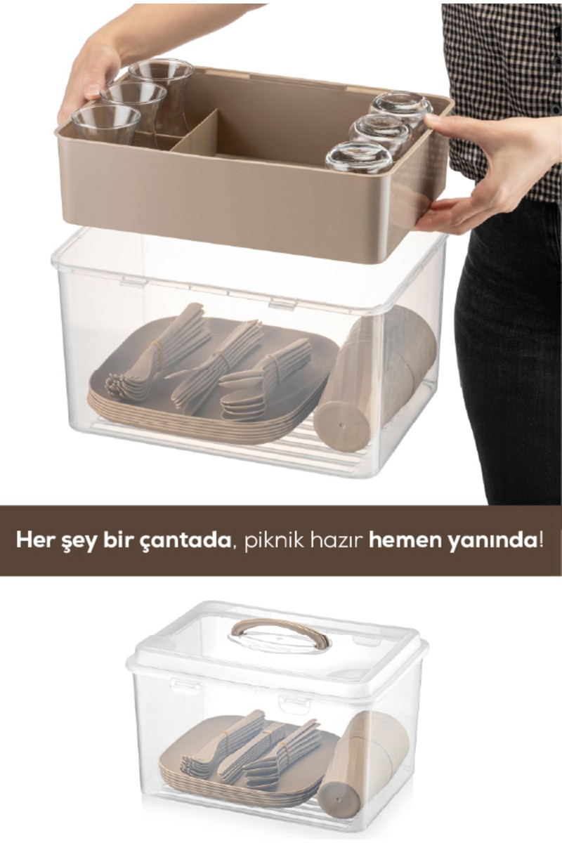 Vienev Vienev 33 Parça 6 Kişilik Piknik Seti Bej — 3. ürün görseli