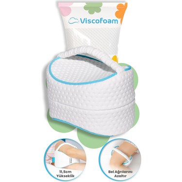 Viscofoam Viscofoam 28 x 28 cm Silindir Diz Arası Ortopedik Yastık Beyaz Visko Dolgu Materyali ile fiyatı ve görseli