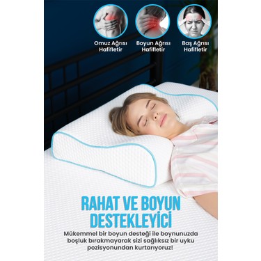 Viscofoam Viscofoam Yüksek Boyun Destekli Ortopedik Yastık Çift Boyun Destekli Visco Yastık - — 5. ürün görseli