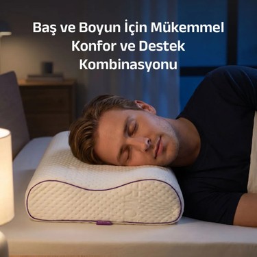 Viscotex Viscotex Visco Ortopedik Çift Bombeli Yastık, Reflü Yastığı, OEKO-TEX Sertifikalı, Baş ve Boyun — 2. ürün görseli