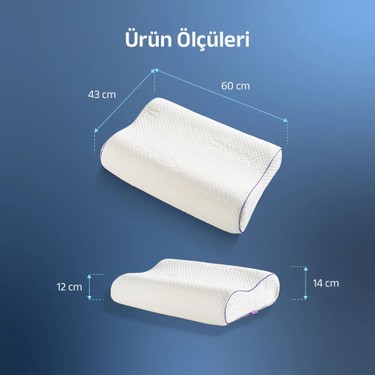 Viscotex Viscotex Visco Ortopedik Çift Bombeli Yastık, Reflü Yastığı, OEKO-TEX Sertifikalı, Baş ve Boyun — 3. ürün görseli