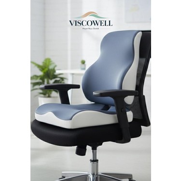 Viscowell Viscowell Visco Ortopedik Ergonomik Ofis Koltuk Koksiks Oturma Minderi Sırt Bel Destek Minderi fiyatı ve görseli