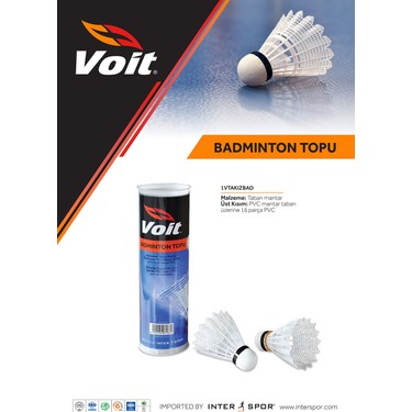 Voit Voit Badminton Topu 6'lı Beyaz Renk PVC ve Taban Mantar Malzemeden Profesyonel Kullanım — 2. ürün görseli