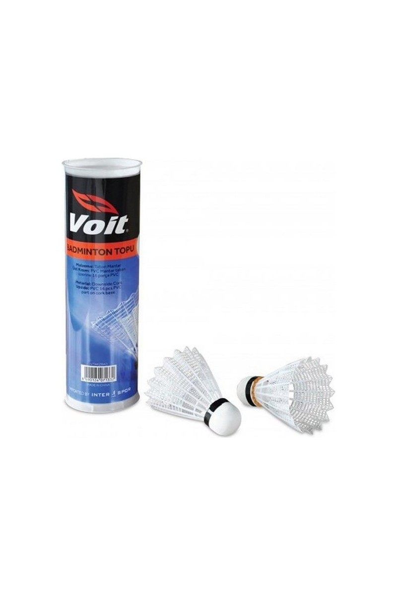 Voit Voit Badminton Topu 6'lı Beyaz Renk PVC ve Taban Mantar Malzemeden Profesyonel Kullanım — 4. ürün görseli