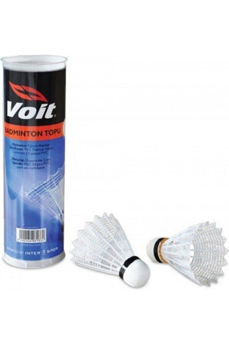 Voit Voit Badminton Topu 6'lı Beyaz Renk PVC ve Taban Mantar Malzemeden Profesyonel Kullanım — 6. ürün görseli