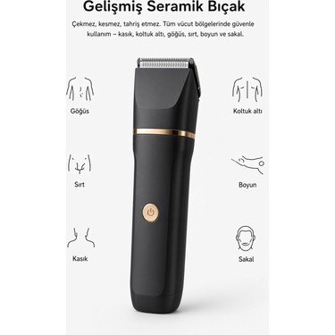 Wablow Wablow Erkek Bakım Seti, Yüz/Saç/Vücut Tıraş Makinesi, Islak / IPX7 Su Geçirmez,Seramik Bıçak Şarj — 3. ürün görseli