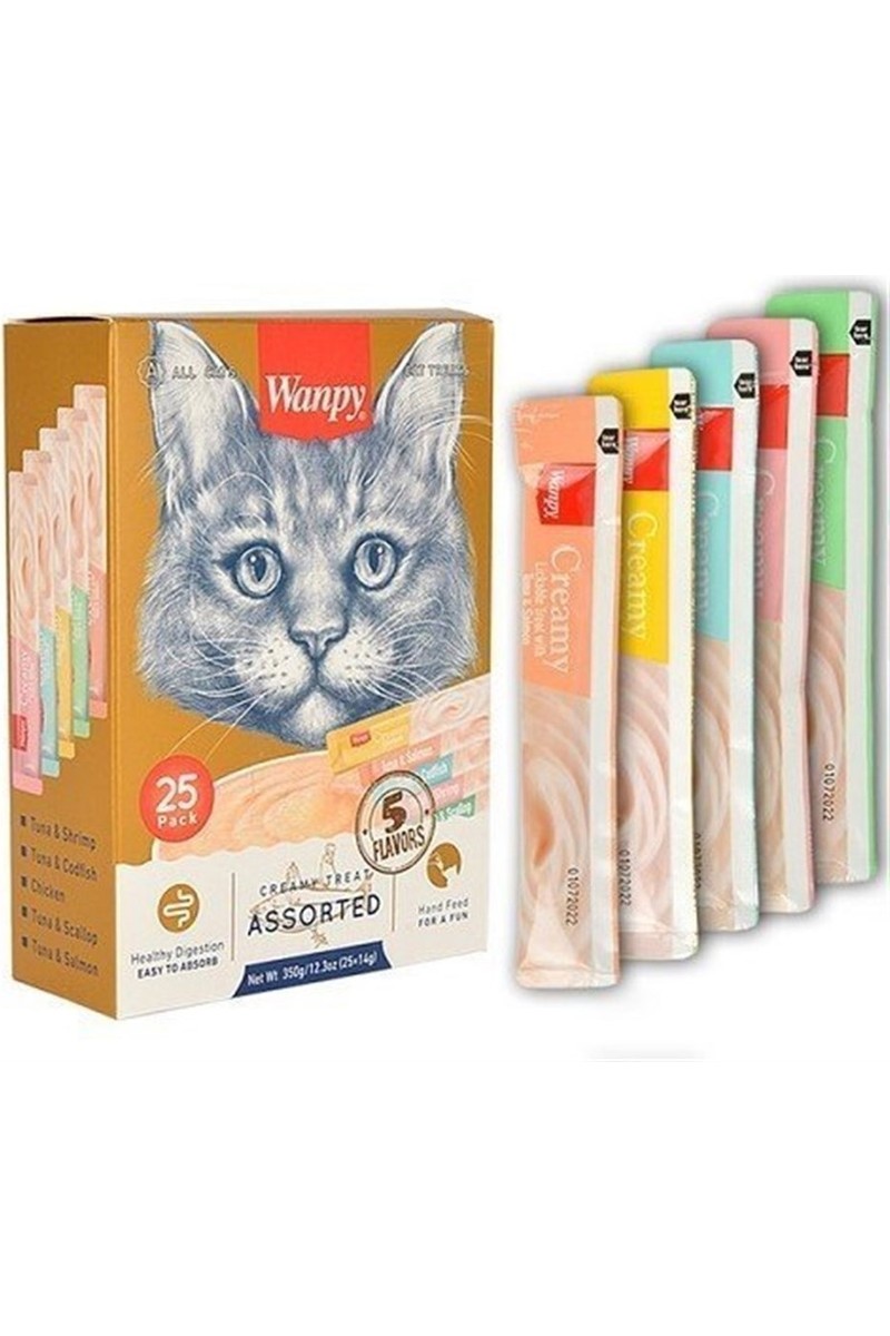 Wanpy Wanpy Creamy Cat Treat Karışık Krema Sıvı Kedi Ödül Maması 14 gr x 10 — 3. ürün görseli