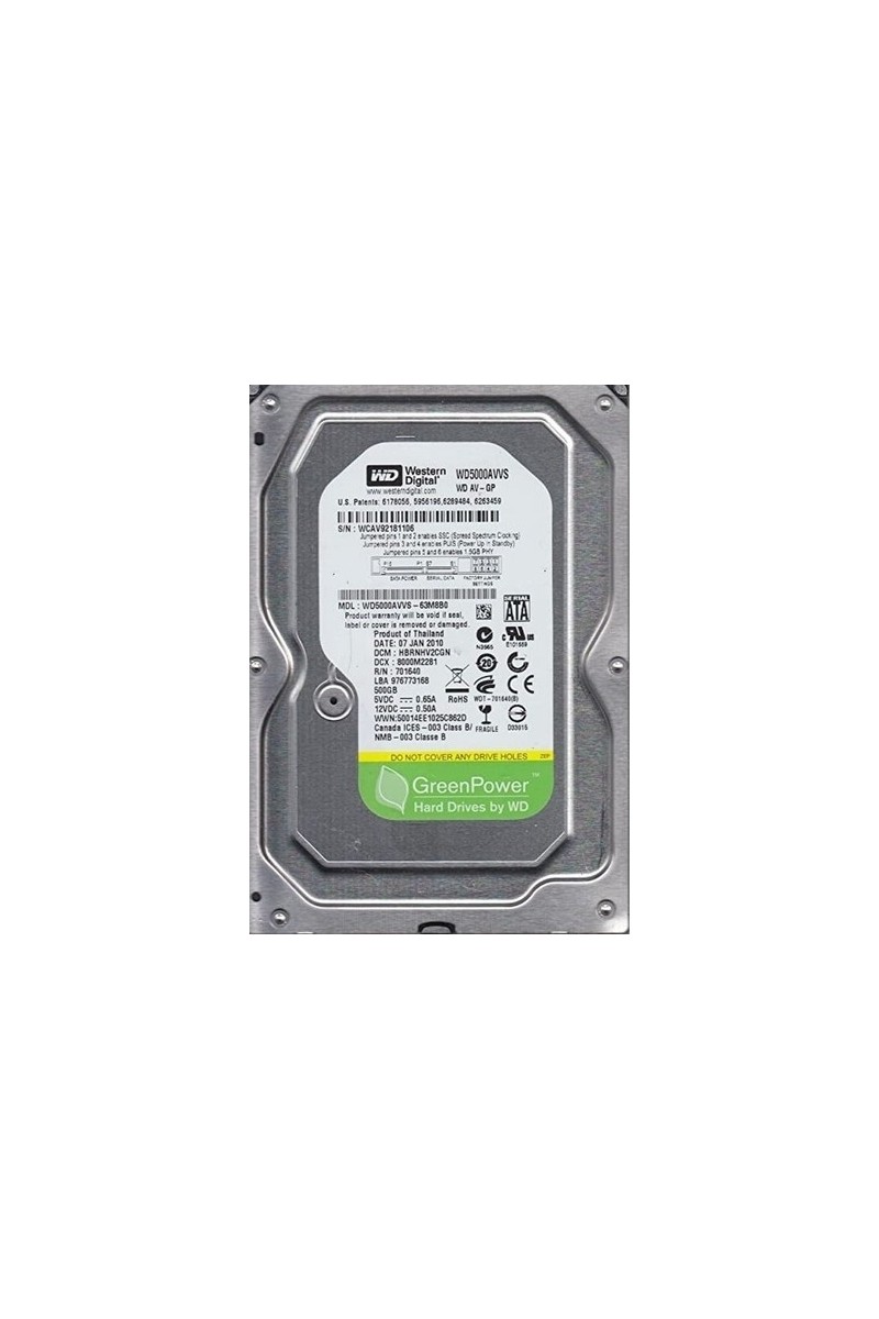 WD 500GB 3.5 Sabit Disk 7200RPM 32MB Model WD5000AVVS-63 M8B0 ile Yüksek Kapasite