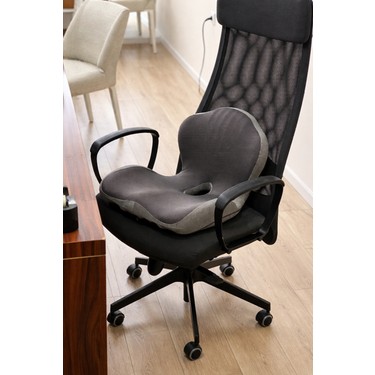 Whiteblanco WHITEBLANCO Viviendo Gri Comfort Plus Araç Ofis Oturma ve Sırt Dayama Yastığı Visko Ortopedik — 4. ürün görseli