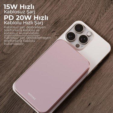 Woyax Woyax By Deji Magsafe Powerbank 5000 mAh 20w Hızlı Taşınabilir Şarj Cihazı Batarya iPhone 12 13 14 — 2. ürün görseli