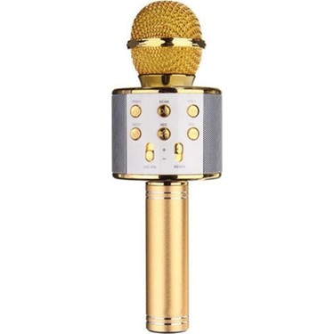 Wster Wster WS-858 Gold Bluetooth Karaoke Mikrofon Yüksek Ses Kalitesi ile Profesyonel Kullanım İçin fiyatı ve görseli