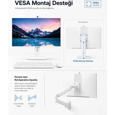 Xaser Xaser XS013 Intel Core i5 3470 8GB RAM 128GB SSD 23.8" Full HD VESA Uyumlu Webcam WiFi Bluetooth — 2. ürün görseli