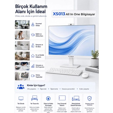 Xaser Xaser XS013 Intel Core i5 3470 8GB RAM 128GB SSD 23.8" Full HD VESA Uyumlu Webcam WiFi Bluetooth — 5. ürün görseli