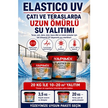 Yapımix Yapımix Elastico Uv – Uv Dayanımlı Süper Elastik Sıvı Membran, Çatı Teras Su Yalıtım ve Izolasyon fiyatı ve görseli