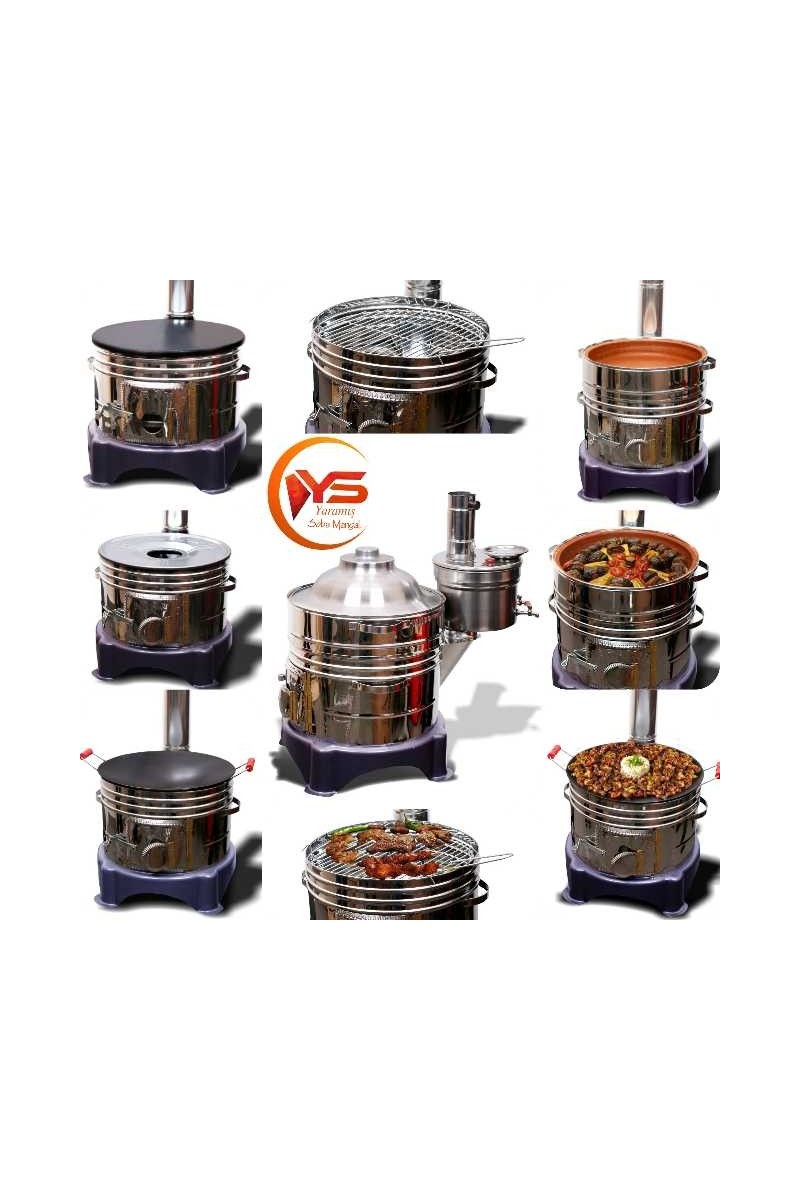 yaramış yaramış Cift Musluklu Semaverli 19 Parca Guvec Mangal Toprak Tandır Comlek Soba Mangal fiyatı ve görseli