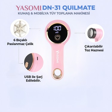 Yasomi Yasomi Dn-31 Quilmate USB Şarj Edilebilir LED Ekran Tiftik-Tüy Toplama fiyatı ve görseli
