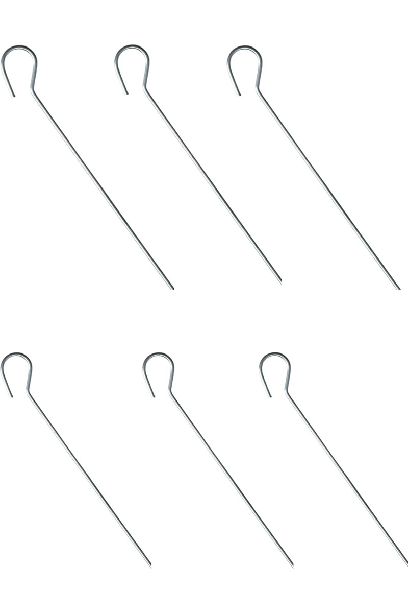 Yaylink 6 ADET Çelik Çadır Kazığı – 30 cm Uzunluk 4.5 mm Kalınlık Tente & Branda Için Gümüş Renk Galvaniz Kaplamalı Aşınmaya Karşı Dirençli Çadır Kazığı