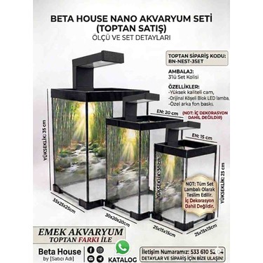 Bollmix Yeni Nesil Armatürlü Nano Akvaryum Beta House 20 x 20 x — 2. ürün görseli