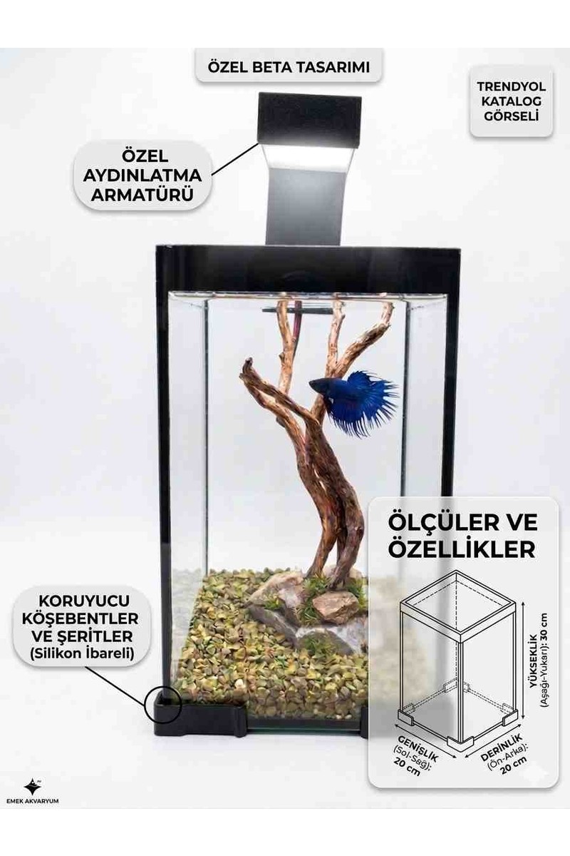 Bollmix Yeni Nesil Armatürlü Nano Akvaryum Beta House 20 x 20 x — 4. ürün görseli