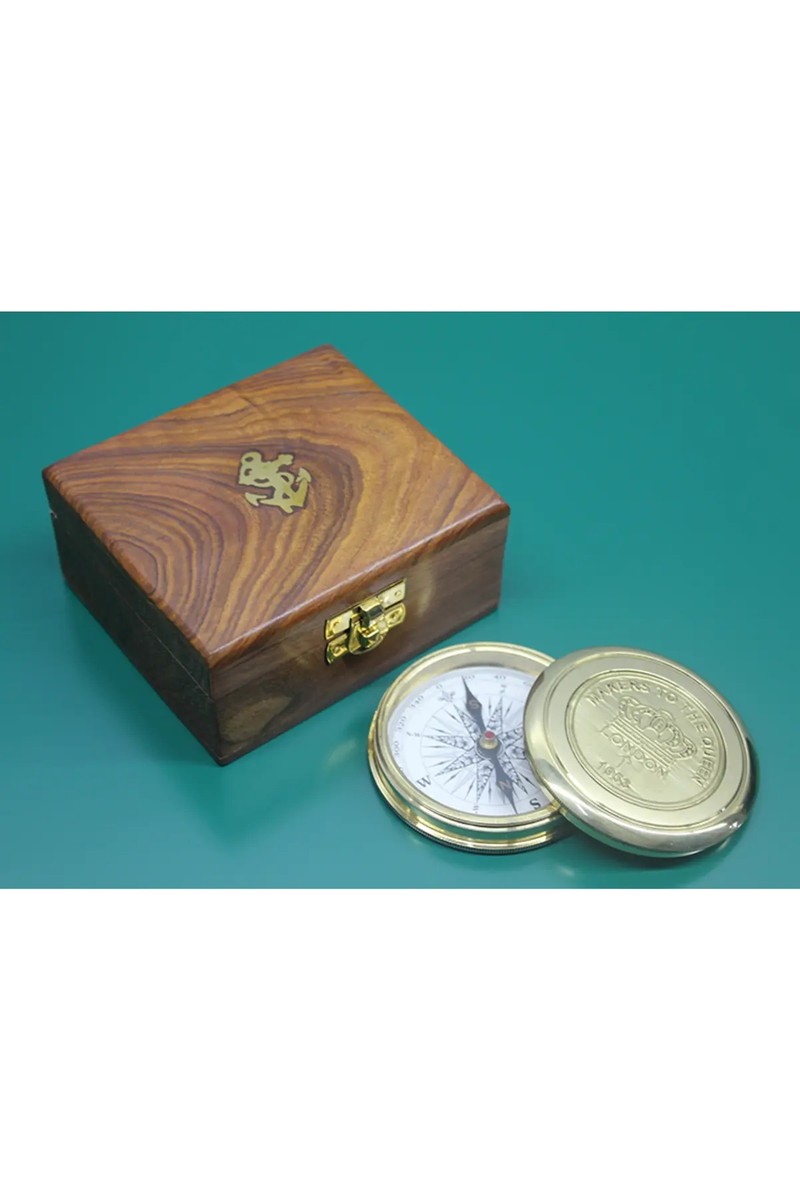 Yenilig Yenilig 3 Adet Ahşap Kutulu Pirinç Pusula – Klasik Tasarım Brass Compass, Seyahat Navigasyon ve — 4. ürün görseli