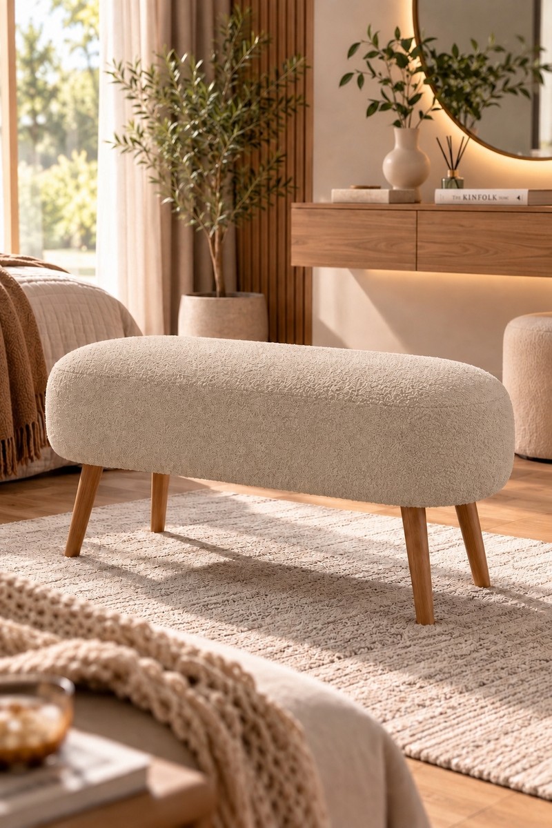 Yg Decor Yg Decor Lona Bukle Kumaş Modern Bench Puf Çok Amaçlı Yatak Ucu ve Antre — 5. ürün görseli