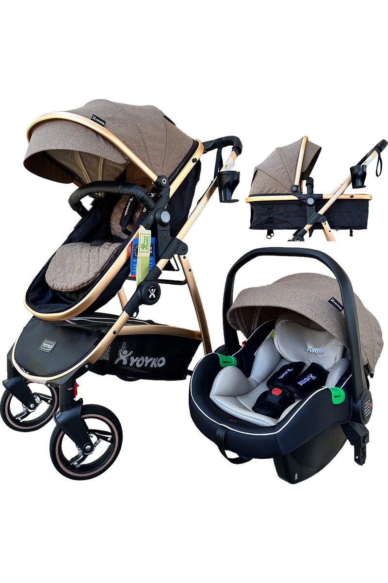 Yoyko City Travel Sistem Bebek Arabası 3 In 1 Coffee Rose