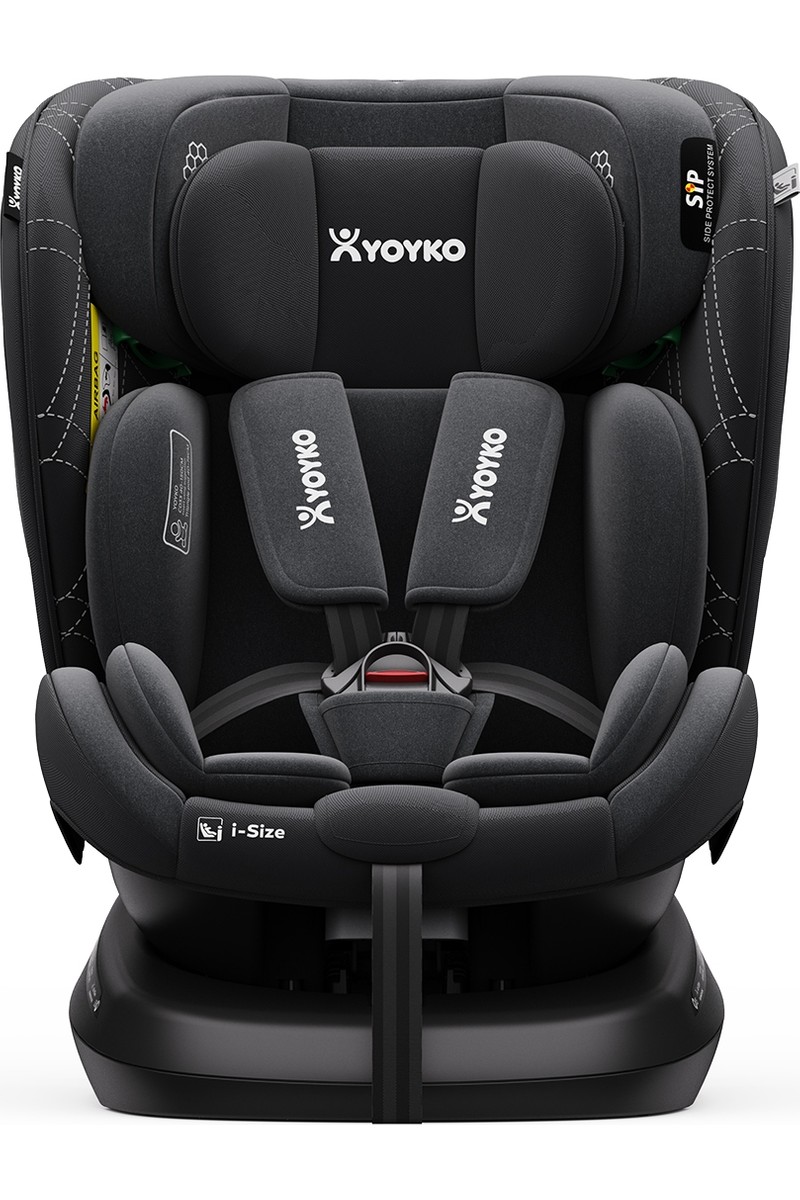 Yoyko Yoyko Rich Alarmlı 360° Dönebilir Yatabilir 90° Kilitlenir I-Size 0-36 kg Oto Koltuğu Isofıx/sıp/latch Siyah — 2. ürün görseli