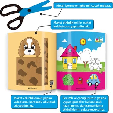 Yükselen Zeka Yükselen Zeka Kes Yapıştır - Makaslı Kitap Seti (Makas — 5. ürün görseli
