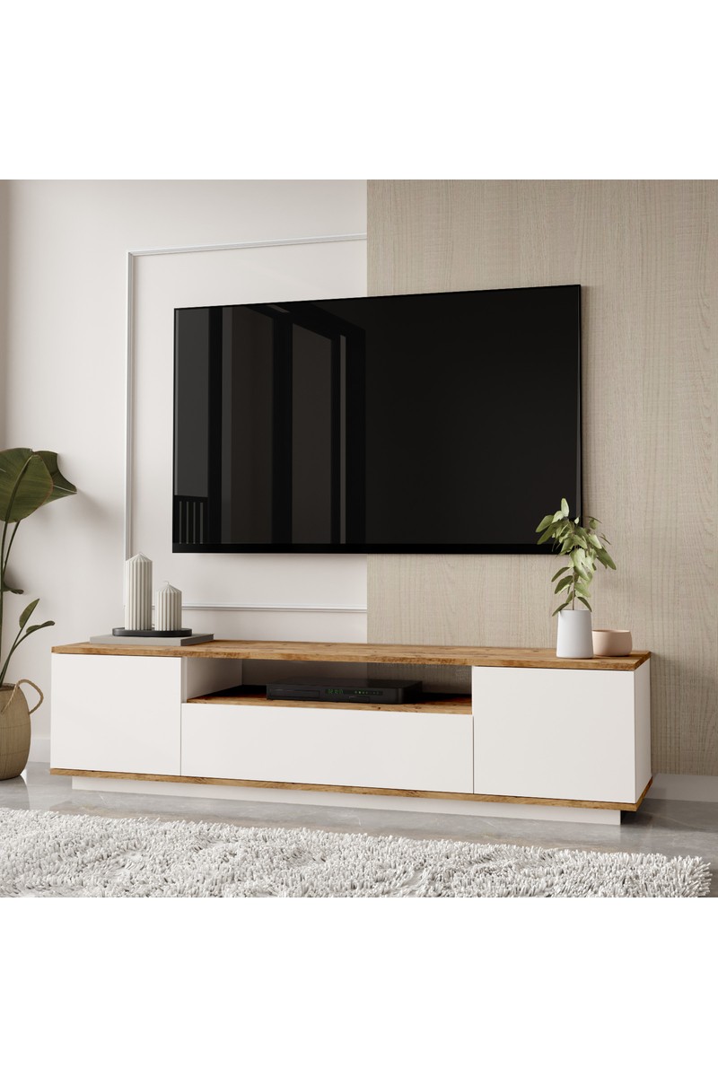 Yurupa Yurupa Aven Tv Ünitesi Tv Sehpası Kapaklı 180CM Çam-Beyaz Ave7-Aw — 2. ürün görseli