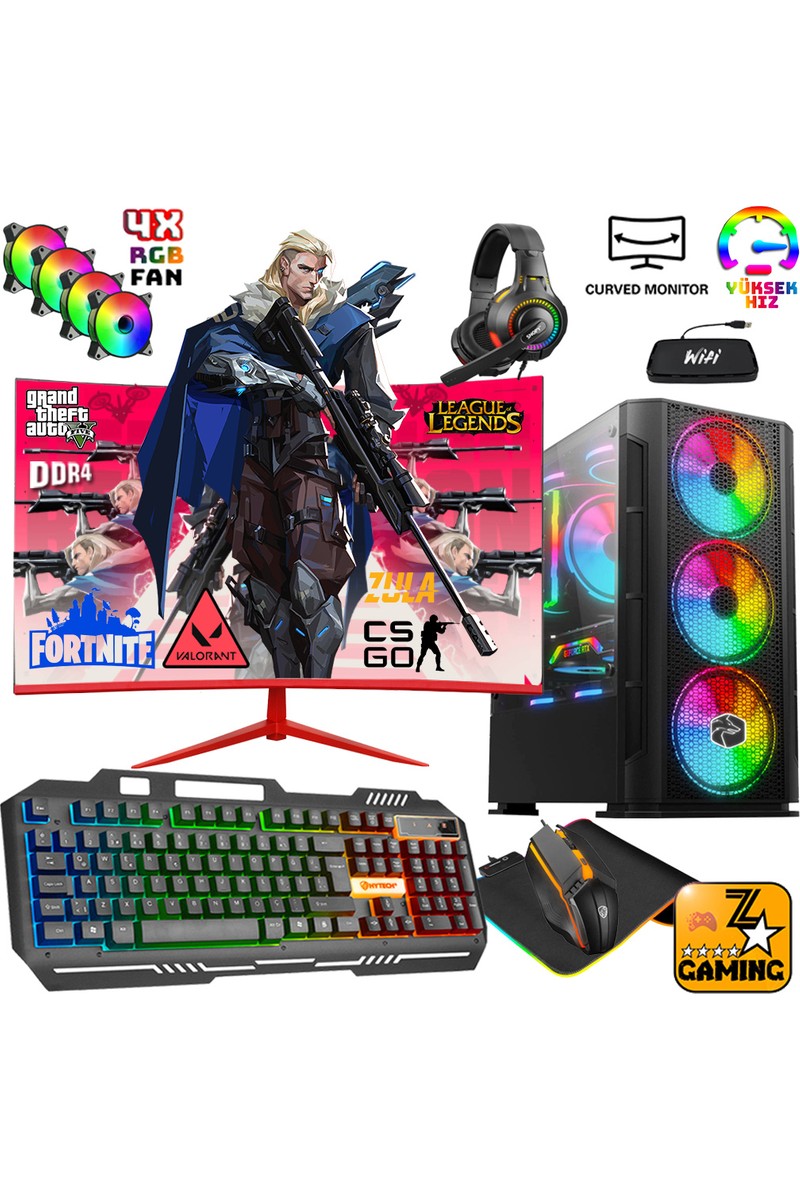 Zeiron Zeiron Ironhide X80 Ryzen 5 5500 32GB Ram 1tb M.2 SSD RX580 8gb 23.8" Oyuncu Masaüstü — 6. ürün görseli