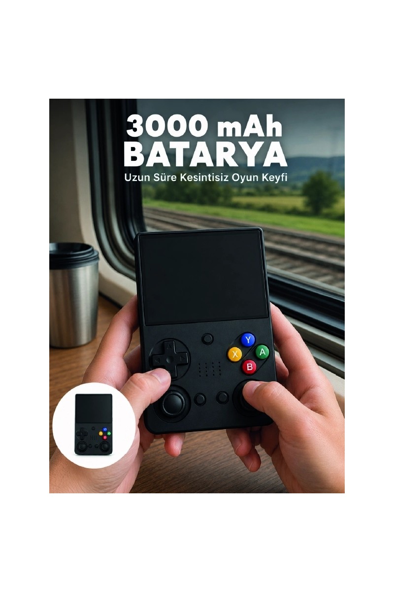 Zenviaa Zenviaa Mey Ithalat® Retro Taşınabilir Oyun Konsolu 3.5 Inç IPS Ekran 26 Emülatör Destekli — 6. ürün görseli
