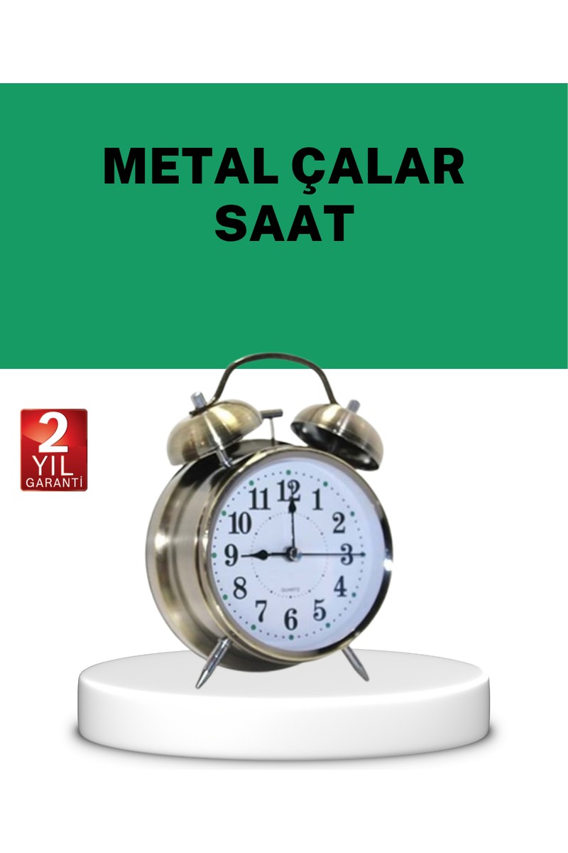 Zero Land Drnds Gümüş Renkli Sessiz Işıklı Dekoratif Masa Üstü Çalar Saat Alarmlı