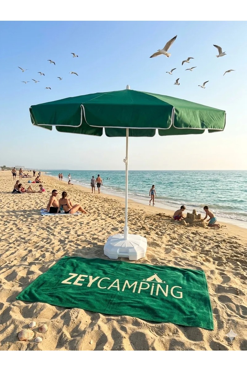 Zey Zey Camping BÜYÜK BOY SU GEÇİRMEZ KUMAŞ 220CM Kalın Kumaş Plaj Bahçe Balkon Havuz Şemsiye +Taşıma Çantası fiyatı ve görseli