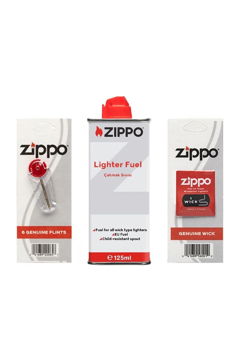 Zippo Benzin Çakmak Benzini Taş Fitil Set Fırsat