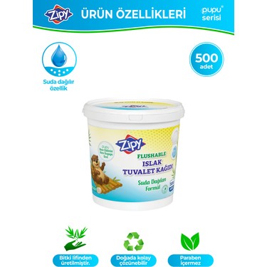 Zipy Zipy 500 Adetli Ultra Yumuşak 4 Katlı Suda Çözünen Islak Tuvalet Kağıdı %100 — 2. ürün görseli