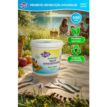Zipy Zipy 500 Adetli Ultra Yumuşak 4 Katlı Suda Çözünen Islak Tuvalet Kağıdı %100 — 5. ürün görseli