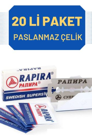Rapira 20 Adet Çelik Tıraş Jileti. Kişisel Ürünler ve Kişisel Ürünler.