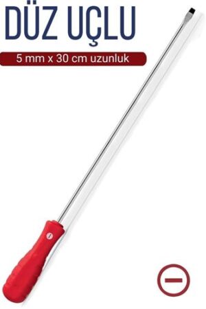 5 mm Uç 30 Cm Uzunluk Düz Uç Tornavida. Oto-Hırdavat ve Tornavidalar.