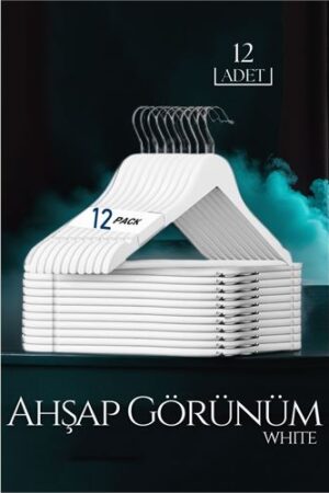 Beyaz Ahşap Görünüm 12 li Askı Seti Schönbuch Design. Ev Ürünleri ve Askılar.