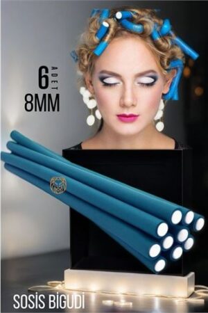 8 mm Sosis Latex Bigudi 6 lı Paket. Kuaför Berber ve Röfle Perma Bigudi.