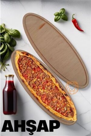Pide Sunum ve Kesim Tahtası. Mutfak Ürünleri ve Pizza Pide Tepsileri.