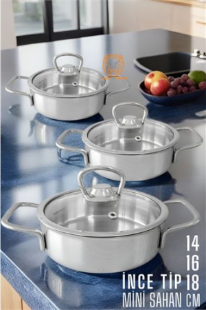 Sahan Tencere Mini Midi Maxi 3 lü SET. Mutfak Ürünleri ve Mutfak Ekipmanları.