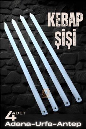Urfa Şiş Çubukları 4 Adet Galvaniz. Kişisel Ürünler ve Piknik Outdoor.