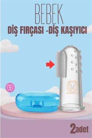 Bebek Diş Fırçası Diş Kaşıyıcı Silikon Kutulu 2 li SET. Kişisel Ürünler ve Çocuk Bebek Malzemeleri.