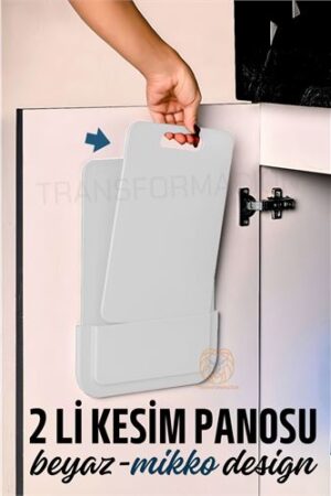 2 li Kesim Panosu Stantlı Yapışkanlı Kesim Tahtası BEYAZ Mikko Design. Mutfak Ürünleri ve Kesme Tahtaları.