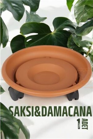 Tekerlekli Saksı Altığı 37 CM KAHVE . Ev Ürünleri ve Ev Ürünleri.