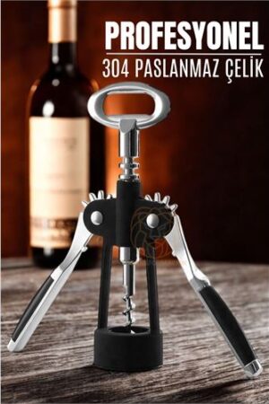 Tirbuşon Şarap Açacağı ve Şişe Açacağı 304 Paslanmaz Çelik. Mutfak Ürünleri ve Açacaklar.