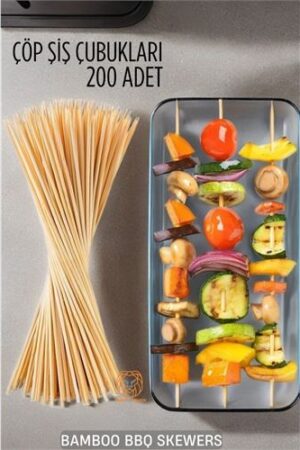 Çöp Şiş İkram Çubukları Bamb 200 ADET. Kişisel Ürünler ve Piknik Outdoor.